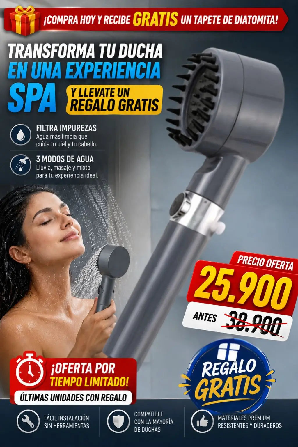 Cabezal para ducha multifuncional