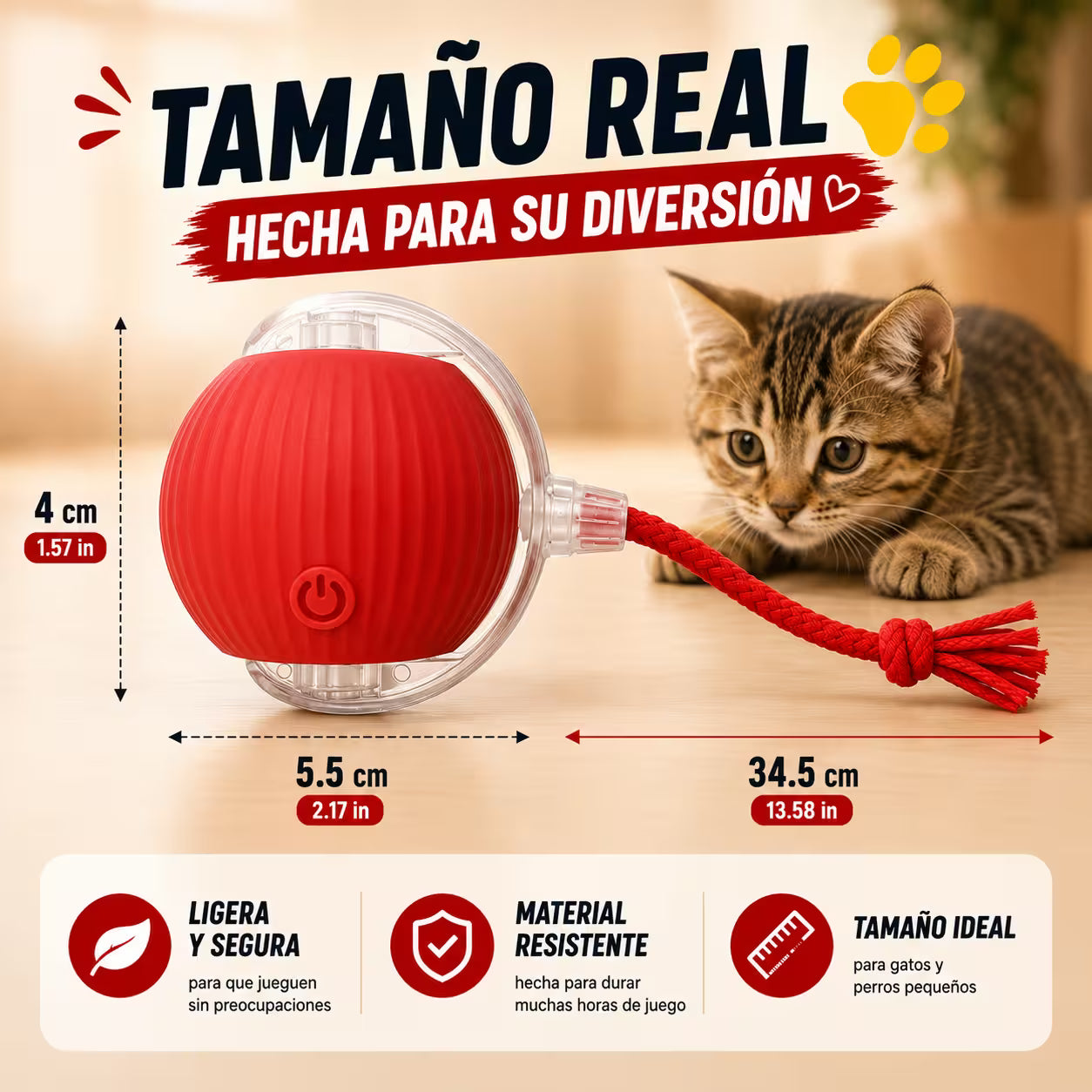 Pelota interactiva para gatos