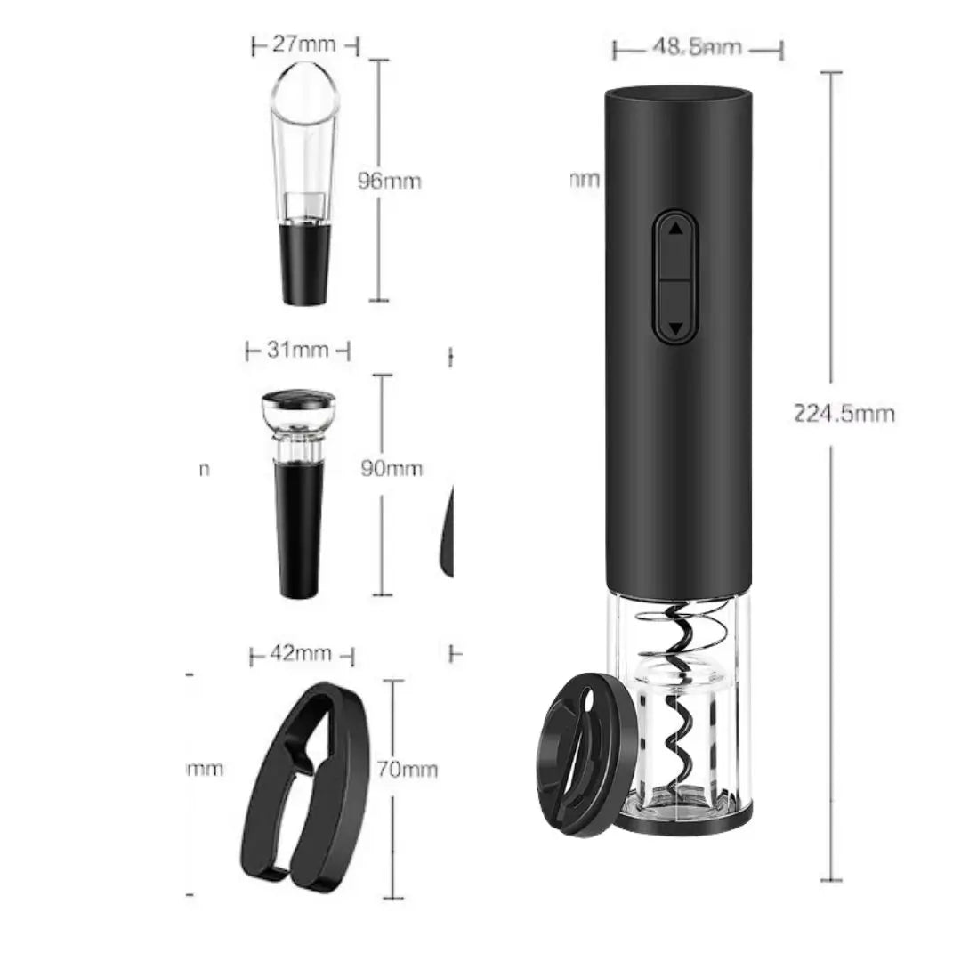 Set abridor de vino eléctrico + accesorios