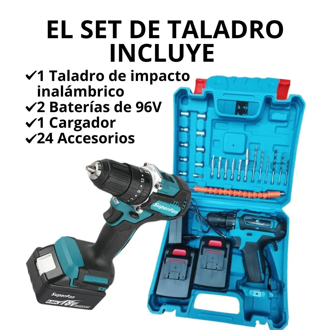 Kit de Taladro de 96V y Mini Amoladora + Regalo