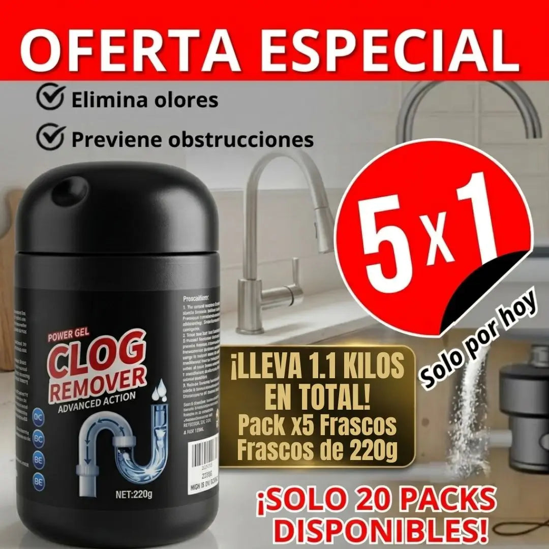 Destapador de cañería 220 gr oferta 5X1
