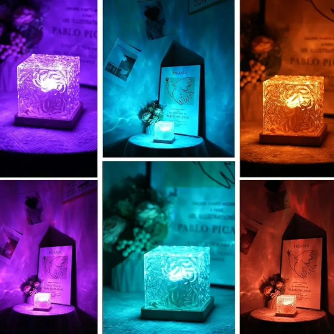 Lámpara led relajante en forma de cubo