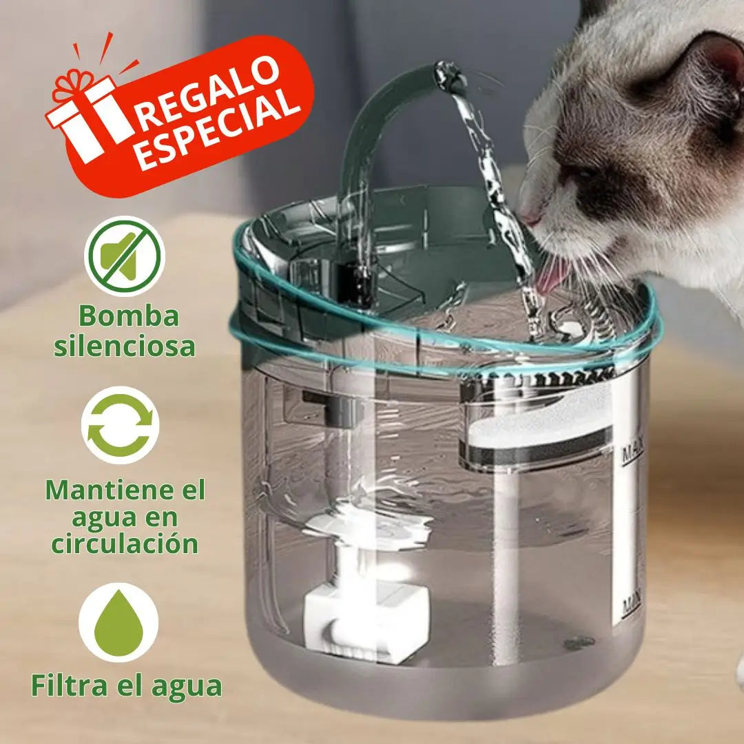 Bebedero fuente para gatos + REGALO
