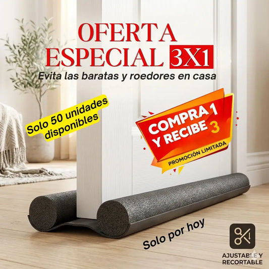 Sellador de puertas, evita insectos 3x1