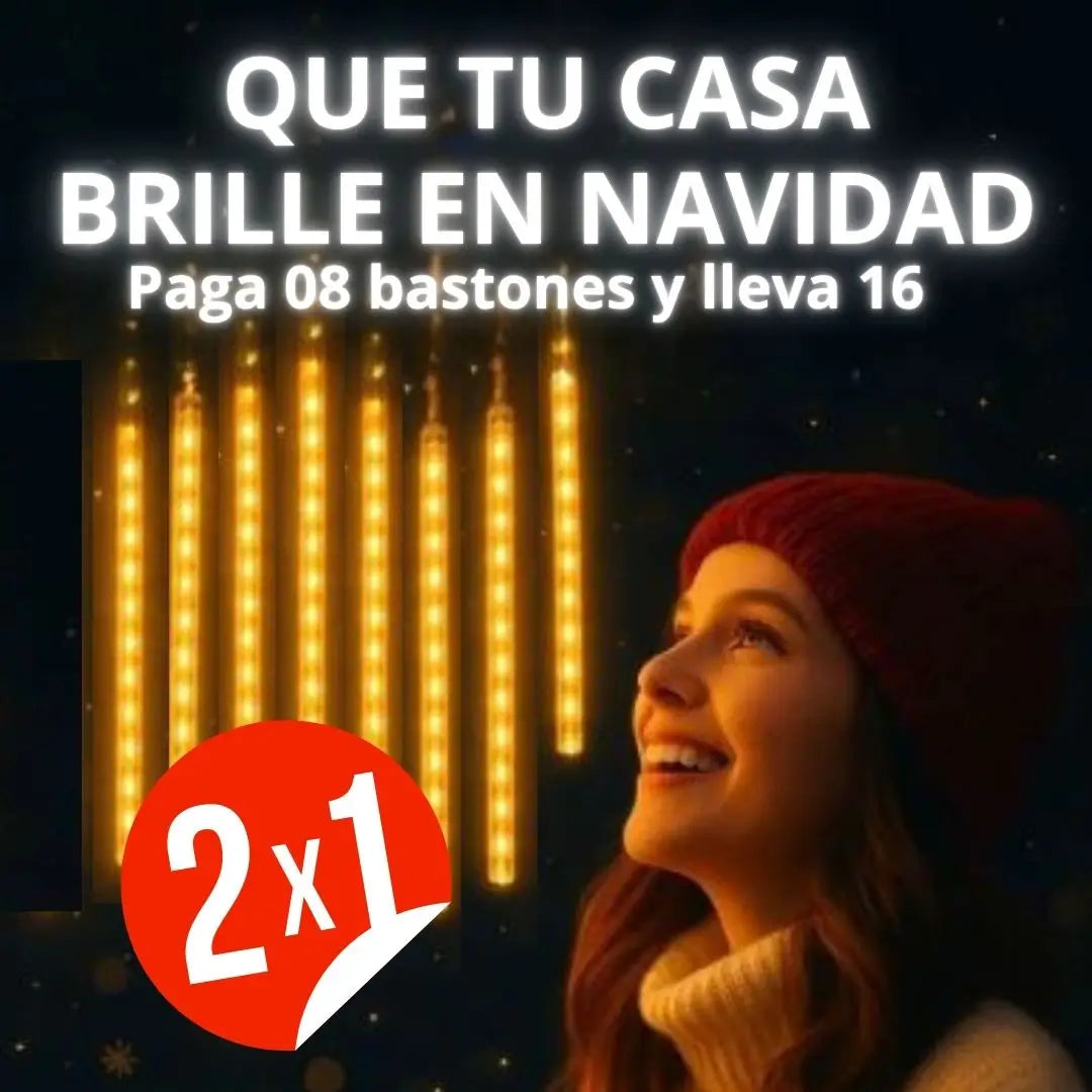 Luces led solarres, navideñas con efecto meteorito