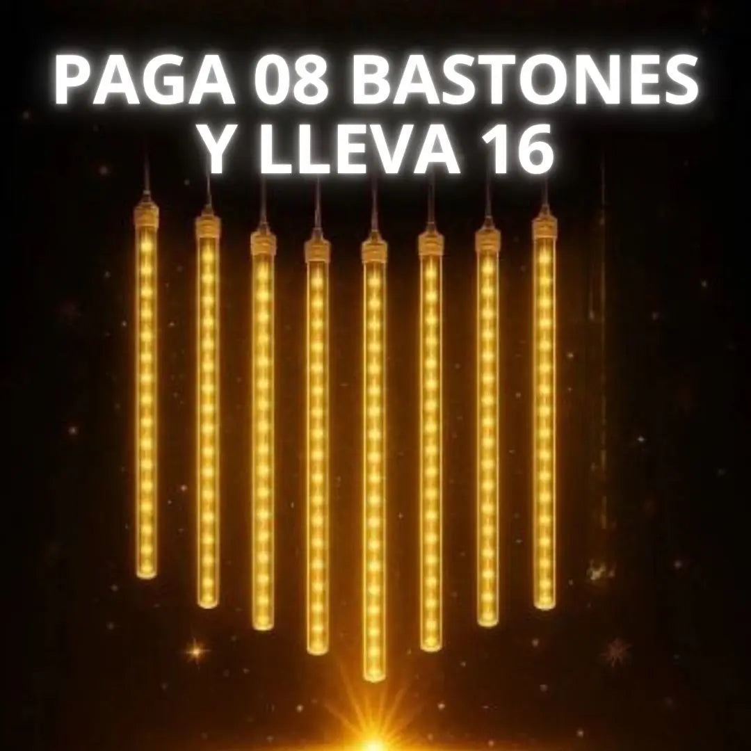 Luces led solarres, navideñas con efecto meteorito