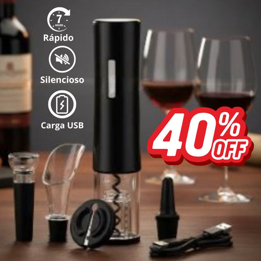 Set abridor de vino eléctrico + accesorios