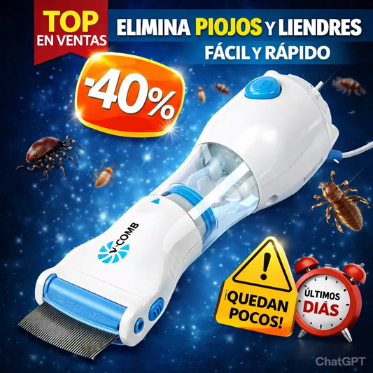 Peine eléctrico aspirador de piojos y liendres