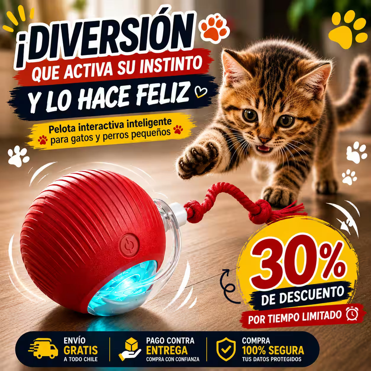 Pelota interactiva para gatos