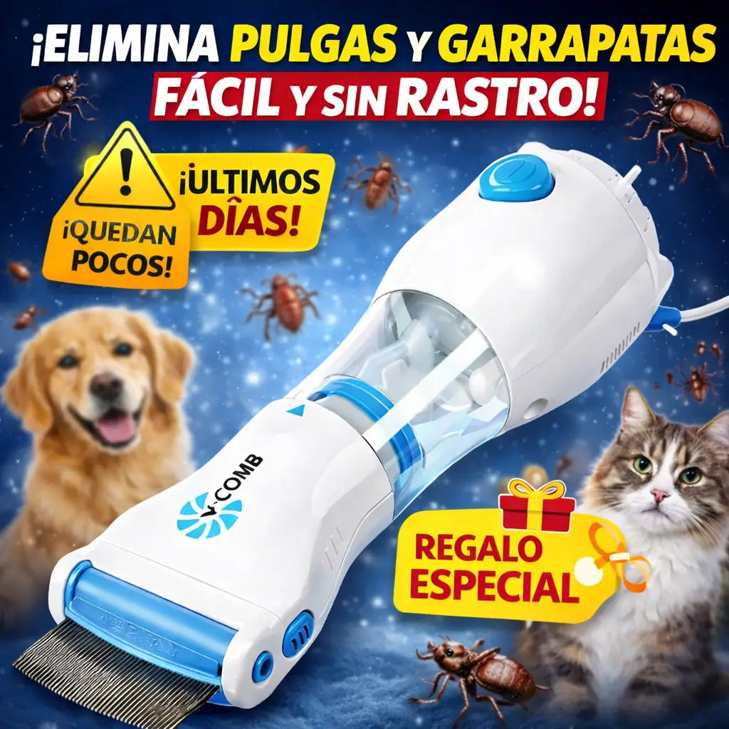 Peine aspirador de pulgas y garrapatas