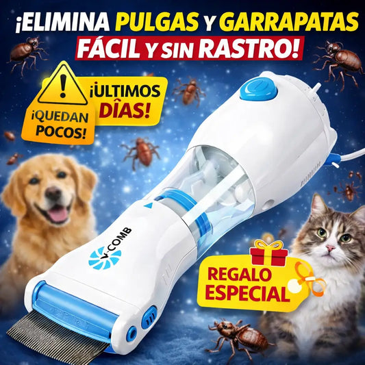 Peine aspirador de pulgas y garrapatas