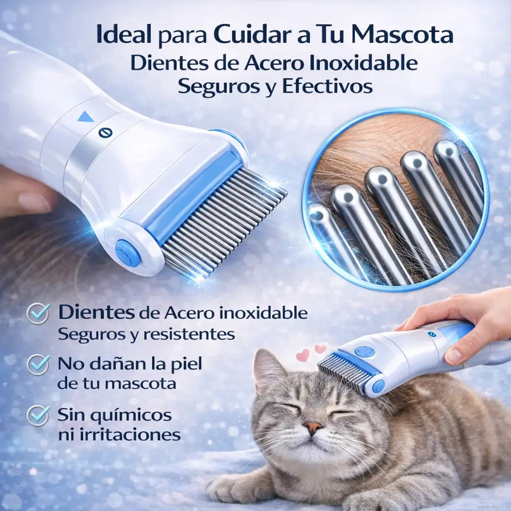 Peine aspirador de pulgas y garrapatas