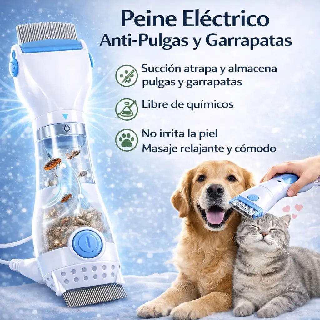 Peine aspirador de pulgas y garrapatas