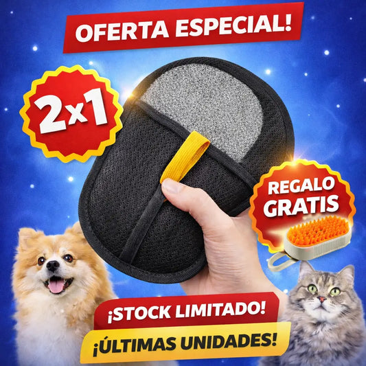 Guante quita pelos: 2x1 + Cepillo de regalo