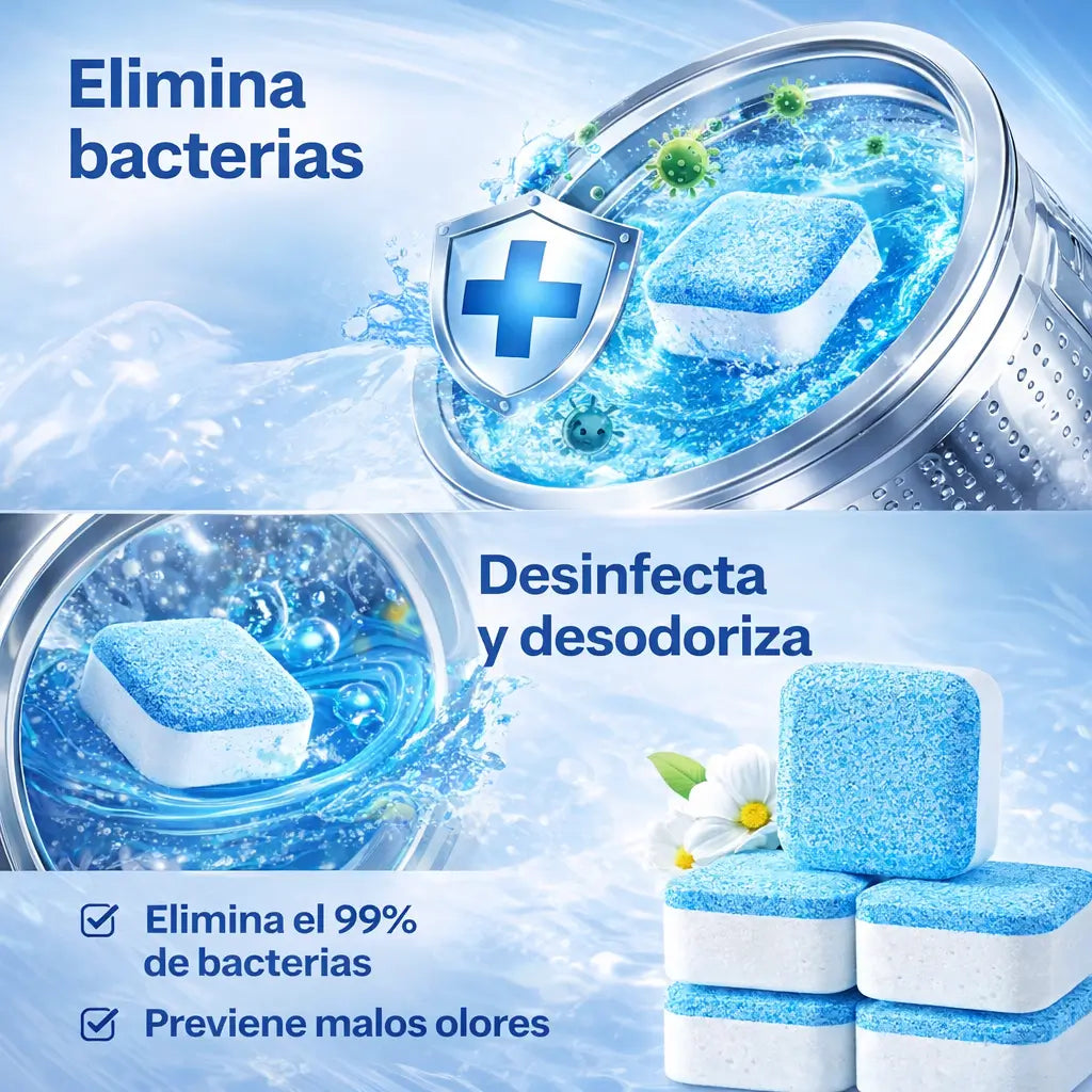 Tabletas limpia lavadoras+regalo