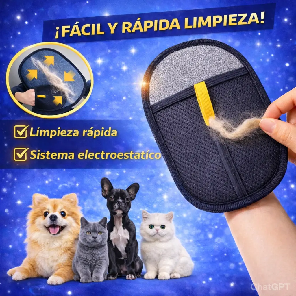 Guante quita pelos: 2x1 + Cepillo de regalo