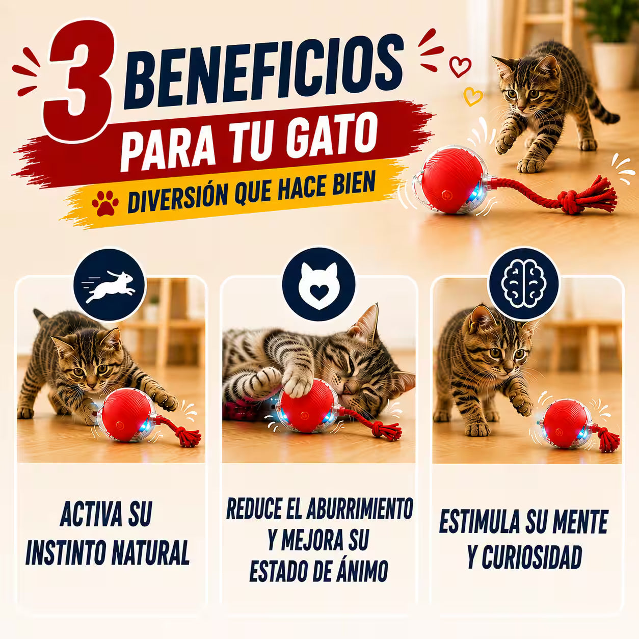 Pelota interactiva para gatos