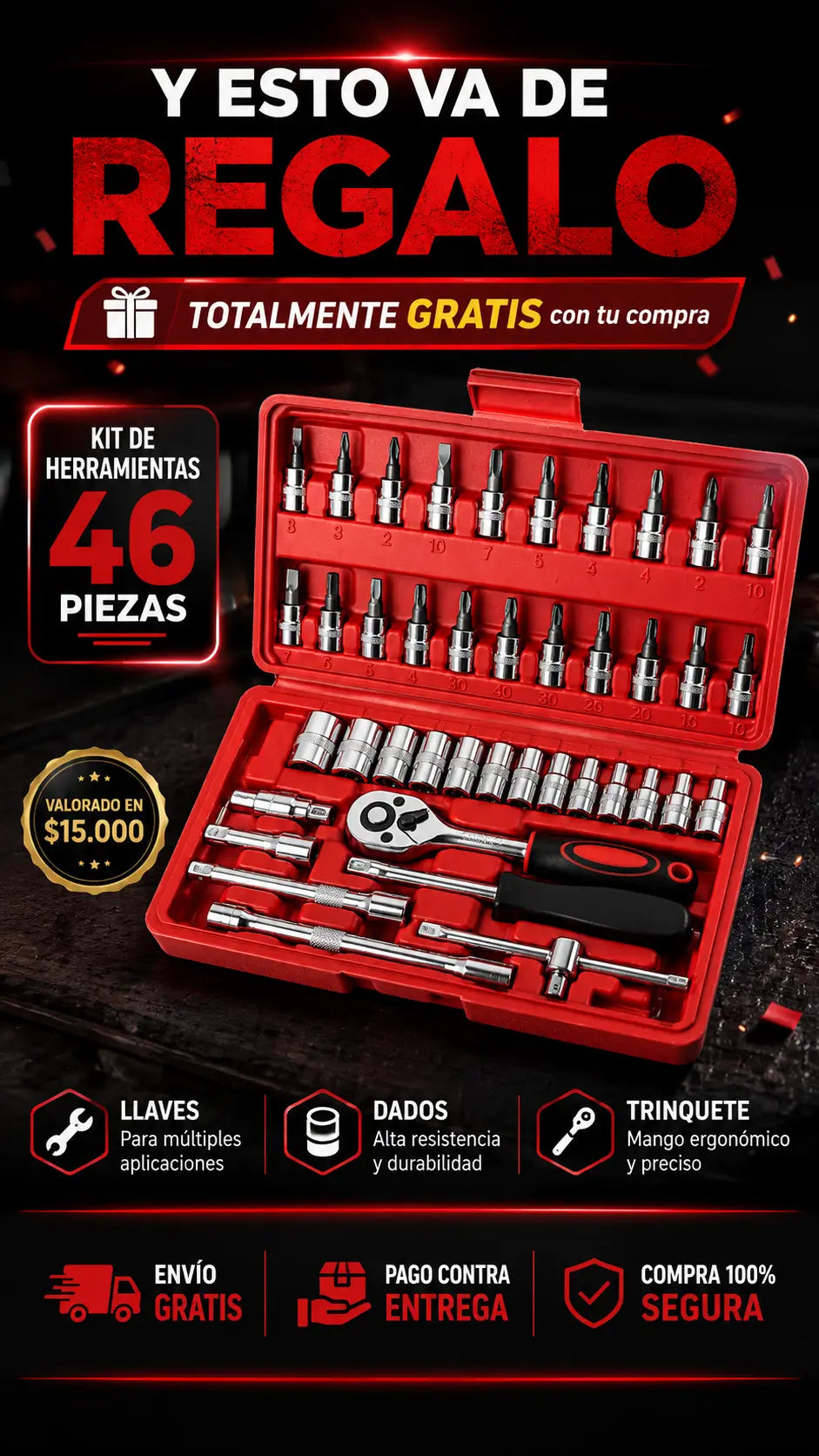 Caja de herramientas 46 piezas de regalo