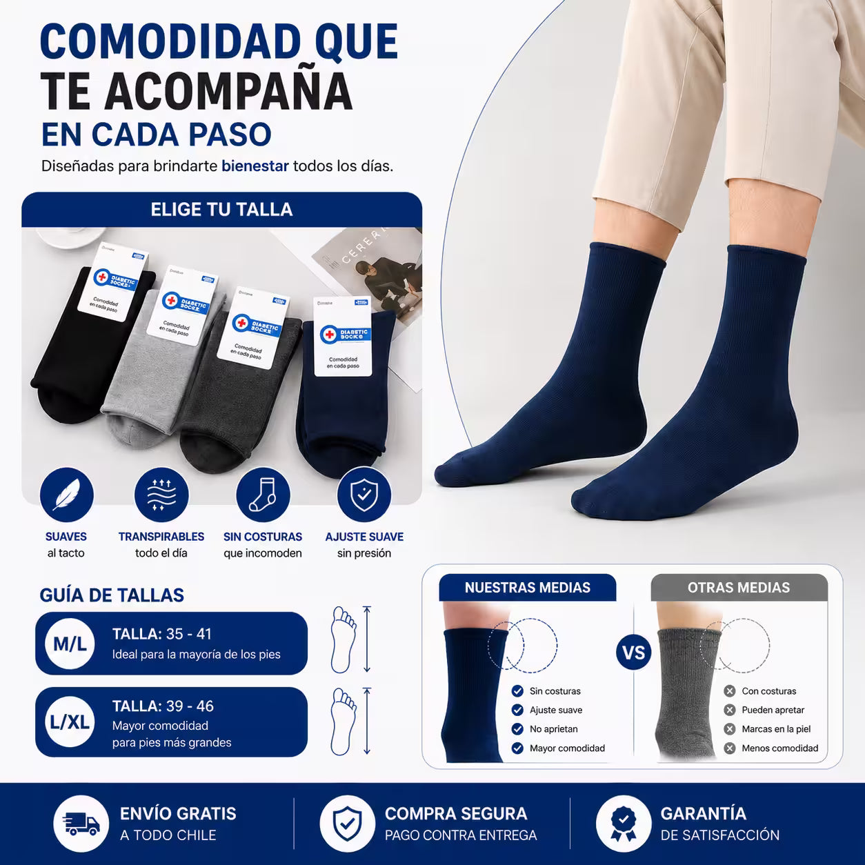Calcetines para personas con diabetes