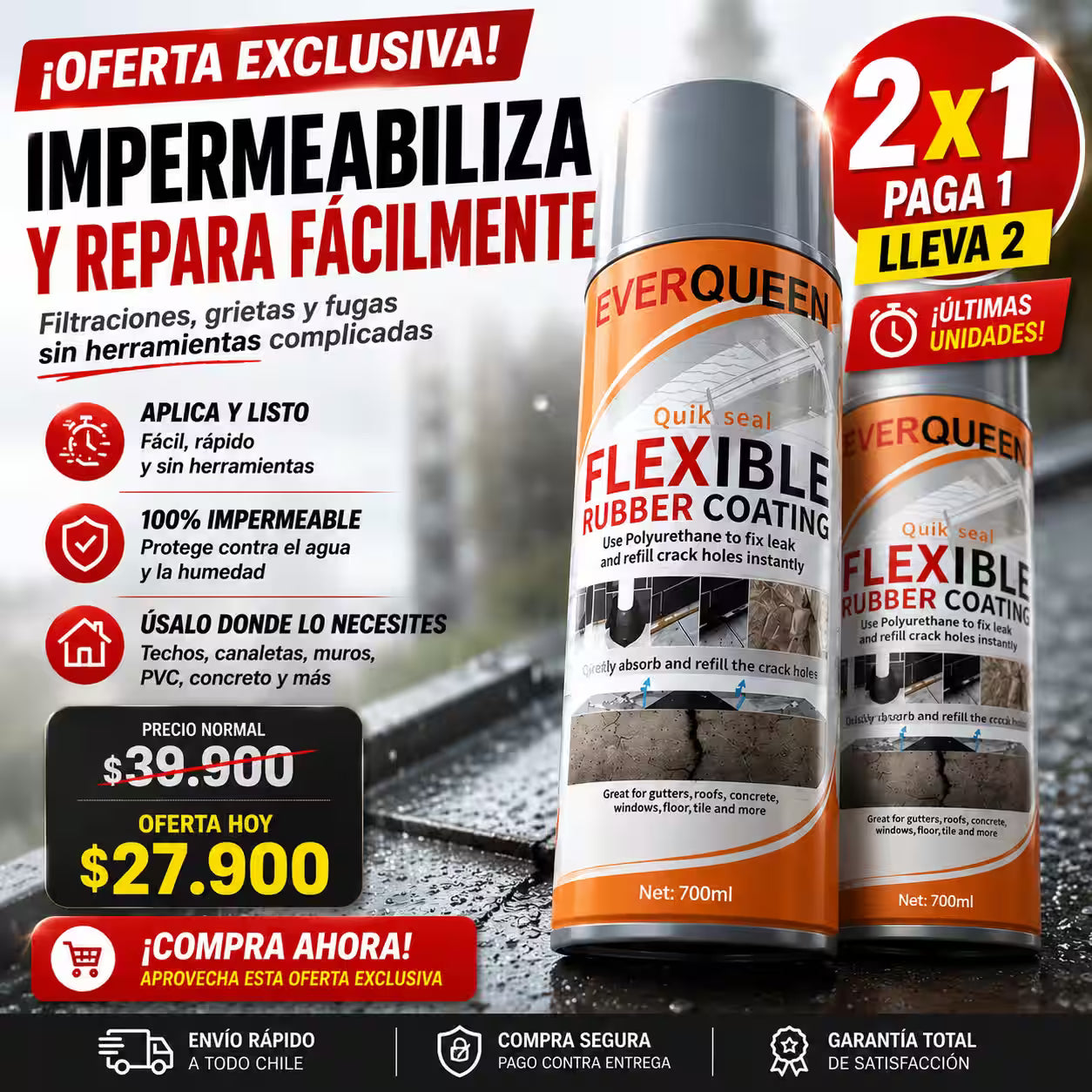 Sellador impermeable, Spray 700 ml