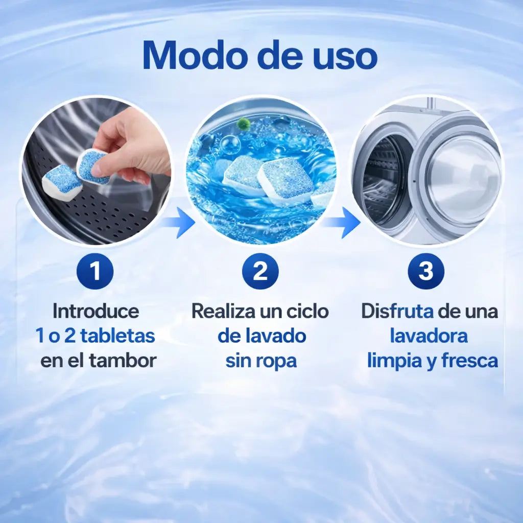 Tabletas limpia lavadoras+regalo