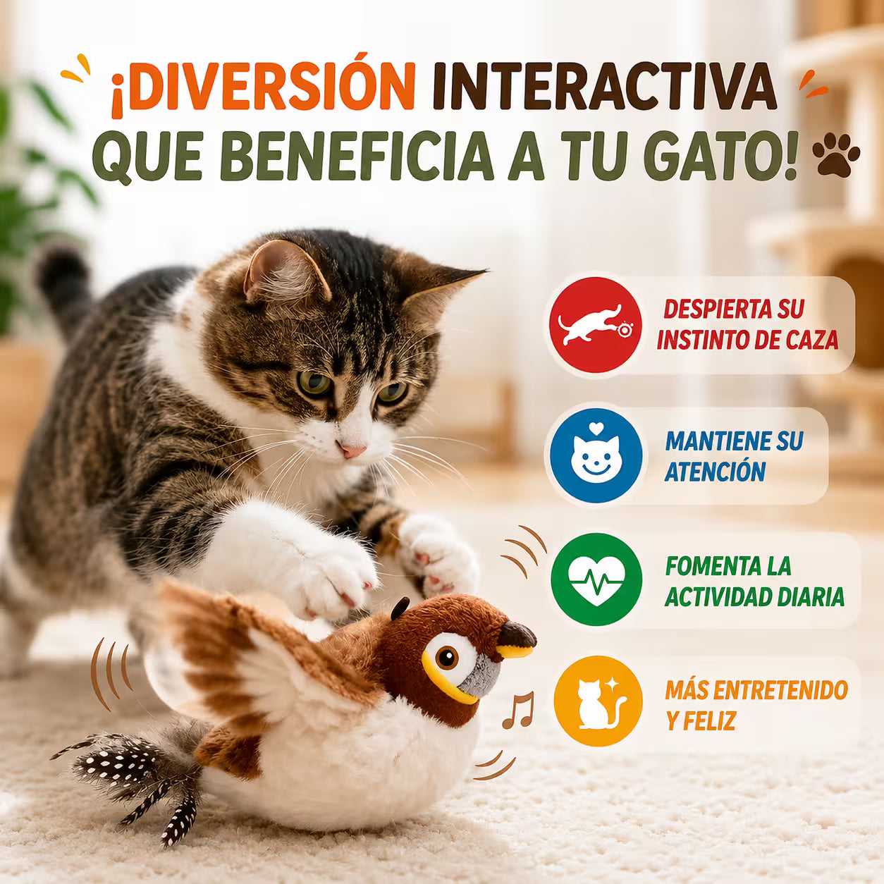 CatJoy estimula y acompaña a tu michi