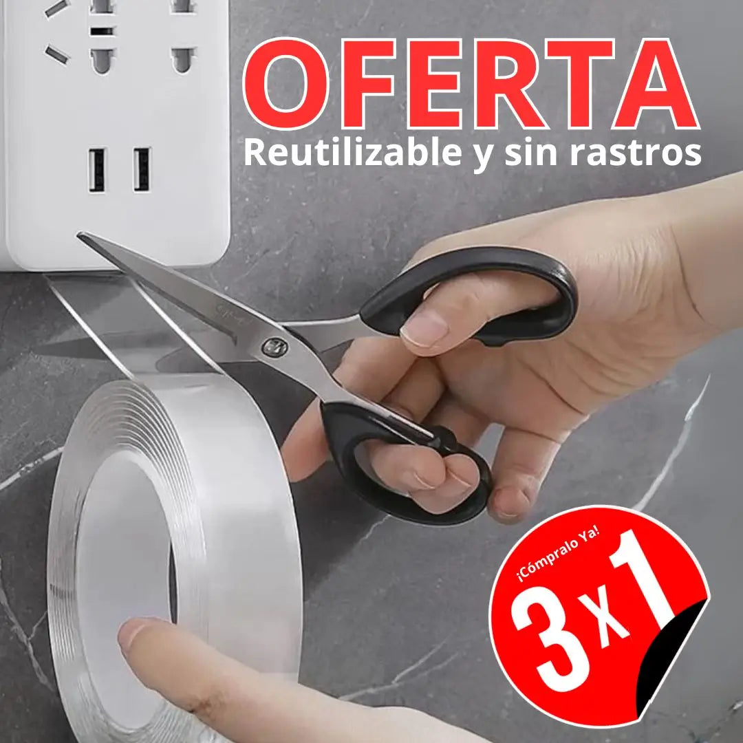 Cinta doble cara de 3 metros en OFERTA 3X1