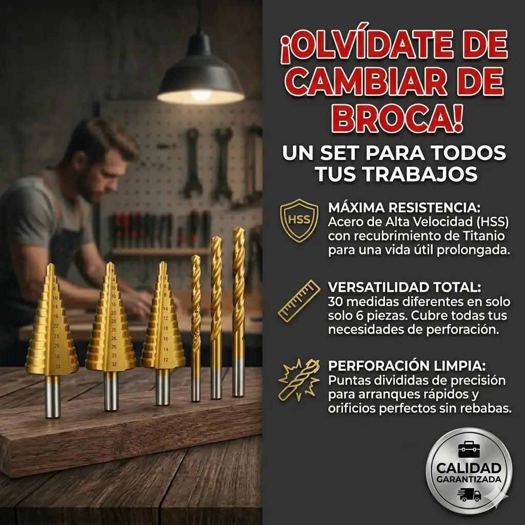 Set de brocas de titanium+regalo