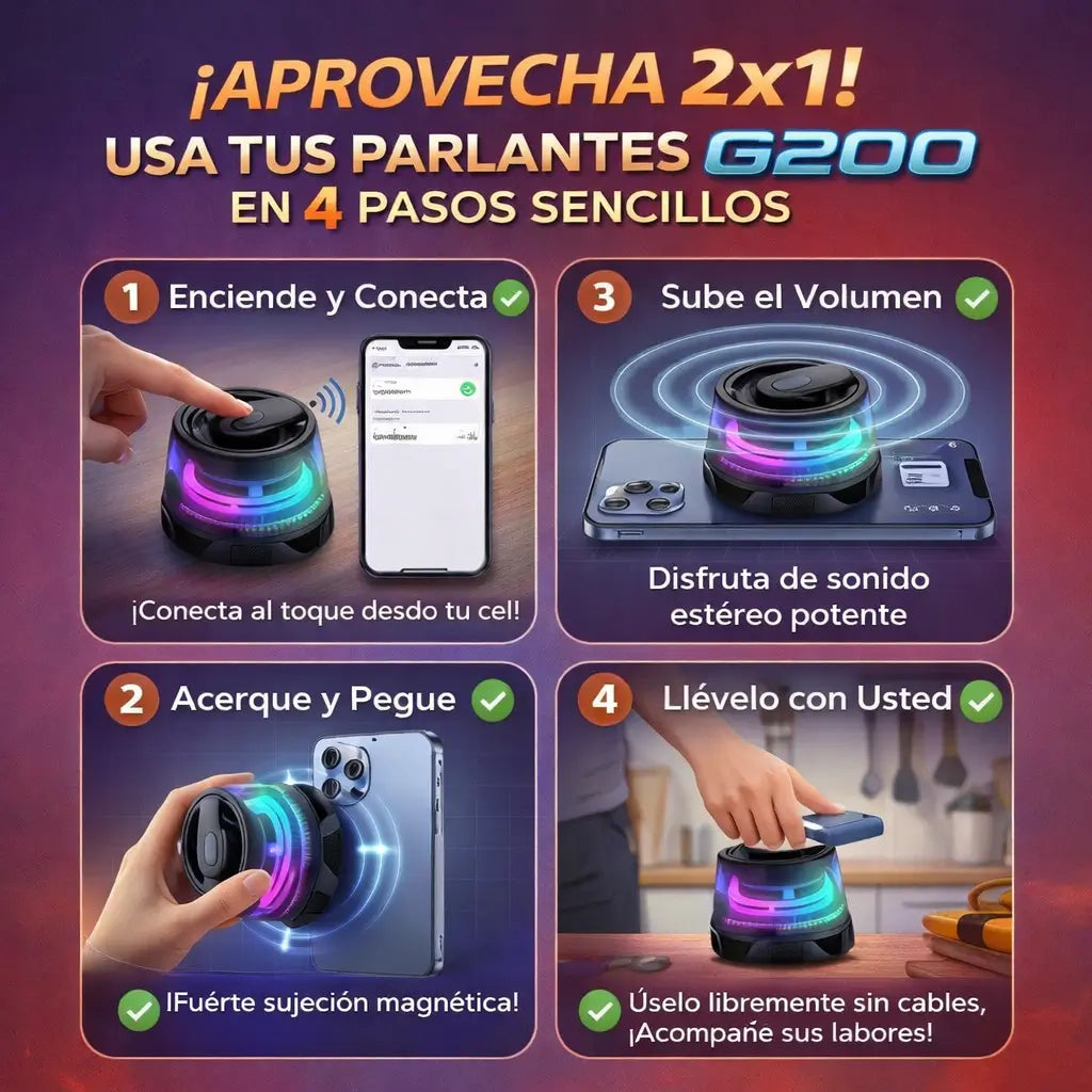 Parlante magnético portátil 2x1